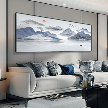 璐之阙 轻奢高端现代简约北欧新中式山水画客厅挂画沙发背景墙装饰画