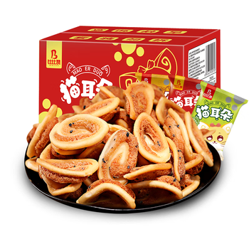 比比赞（BIBIZAN）猫耳朵混合味400g办公室小吃猫耳酥怀旧膨化饼干休闲零食品 猫耳朵混合味400g