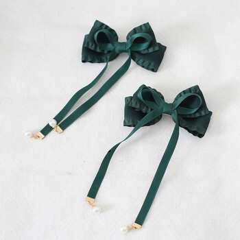 日系洛丽塔蝴蝶结发夹发饰粉色可爱双马尾对夹流行头饰两边夹网红 墨