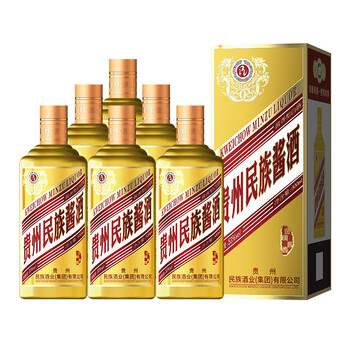 贵州茅台镇民族酱酒(金牌酱香)53度酱香型白酒500ml*6瓶整箱装