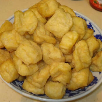 安徽特产农家手工油豆泡豆腐果子卤花干子原味空心豆腐干500g 豆腐果