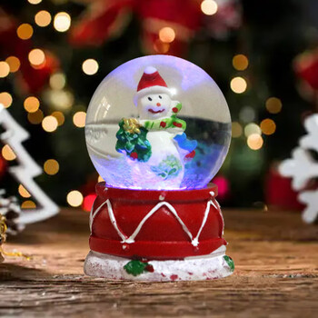 冰茜圣诞装饰摆件水晶球圣诞节礼物送女生女孩圣诞节礼物水晶球雪人