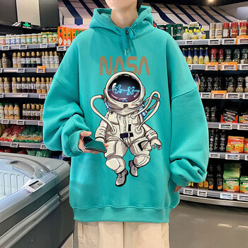 二次印象erciyinxiang中国宇航员卫衣男加肥加大码潮流胖子宽松连帽