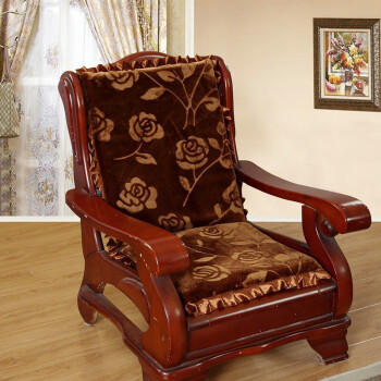 加厚海绵坐垫可拆洗实木沙发垫红木椅垫靠垫 单人座木椅子垫带靠背