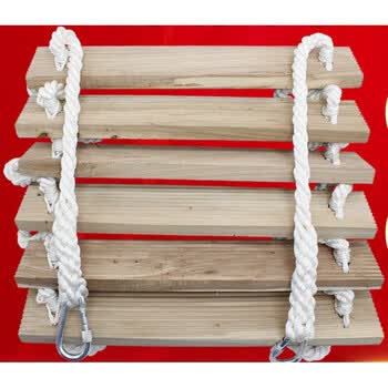 软梯绳梯防滑木板式工程梯尼龙绳梯高空消防逃生梯子户外攀登攀爬 30