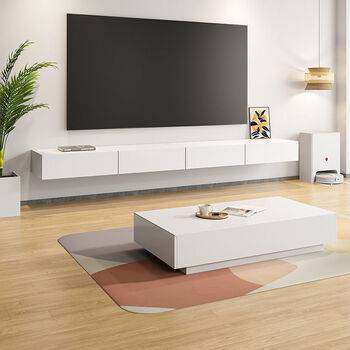 baldinini 北欧电视柜悬空白色壁挂式实木小户型挂墙上挂式薄简约现代