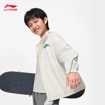 李宁青少年外套男女同款运动风衣2023秋冬防泼水运动服yfdt195