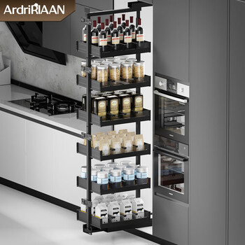ardririaan厨房橱柜全铝大怪物高深高柜拉篮抽屉式立式零食柜联动拉篮