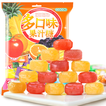 可康（cocon）多口味水果汁硬糖 进口儿童出游零食 婚庆喜糖果礼品350g(约80颗) 多口味果汁糖350g(约80颗)