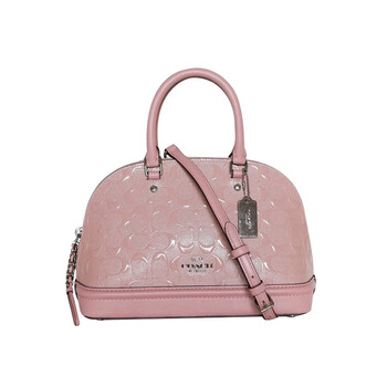 蔻驰(coach)coach女包贝壳包 女士皮质单肩斜挎手提包 粉色浮雕