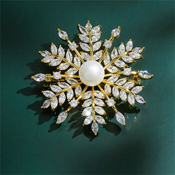 琼瑞阁雪花胸针高档女2021年新款潮胸花夏季西装奢华别针西服配饰