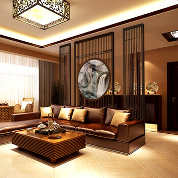 新中式屏风隔断小户型装饰客厅实木简约现代入户通顶玄关栅格座屏