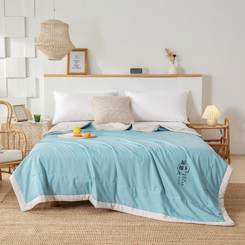 丝棉被k姐a类羽丝棉夏凉被四色选舒适柔软亲肤无刺激透气环保被子蓝
