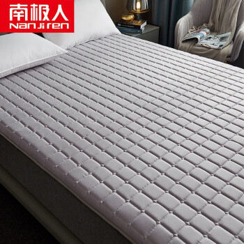 南极人（Nanjiren）床垫家纺 舒适透气床垫四季保护垫床褥子可折叠床垫子 灰色 180*200cm