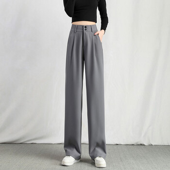 牧狮德 阔腿裤女高腰垂感宽松显瘦休闲小个子春秋2021新款百搭直筒