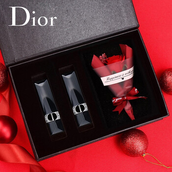 888显白口红不沾杯圣诞节礼物限定套盒礼盒装 迪奥888#哑光 999#滋润