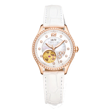 【生日礼物】i&w手表女表女士全自动机械表原装爱沃驰iw腕表 玫金