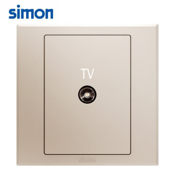 SIMON西蒙TV电视插座面板 86型暗装E3系列一位电视插座 305111香槟金色