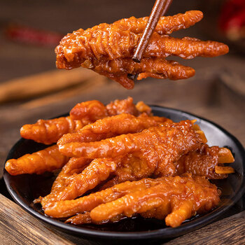 虎皮凤爪鸡爪网红零食小吃即食肉食卤味熟食无骨休闲食品虎皮鸡爪 5包