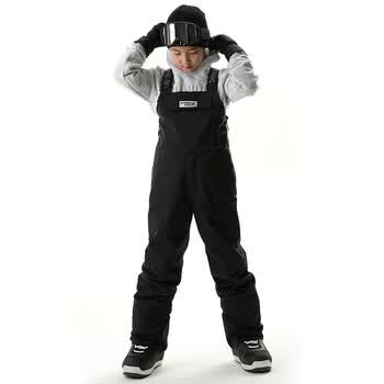 RUNNING RIVER奔流 新品 儿童冬季户外防风保暖背带滑雪裤W2766 095黑 160cm
