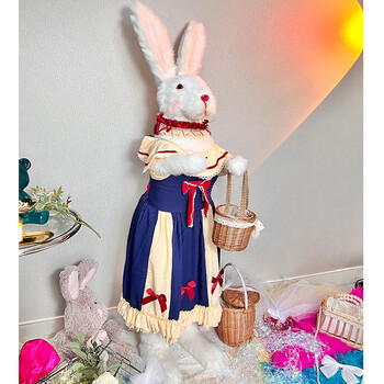 出极仿真兔子模型工具兔元宝兔站立大兔子玩偶摆件人偶兔照相装 高155