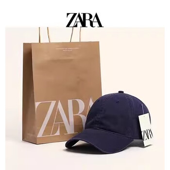 zara帽子女2024夏季新款棒球帽男百搭大头围鸭舌帽防晒遮阳帽 藏青色