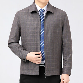 劲霸男装(k-boxing)劲霸夹克装秋季新款男士商务通勤合身版短款翻领