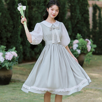 1成人礼女礼服民国风少女小洋装1成人礼礼服女高中生公主裙夏季娃娃领
