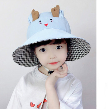 怡央新品儿童遮阳帽空顶帽夏季薄款无顶晒帽男女童可爱宝宝超萌大檐