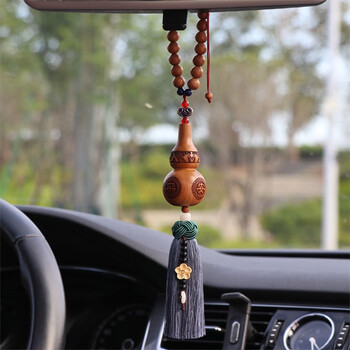 桃木葫芦汽车挂件车内吊饰保出入平安男女后视镜车挂饰品 桃木葫芦