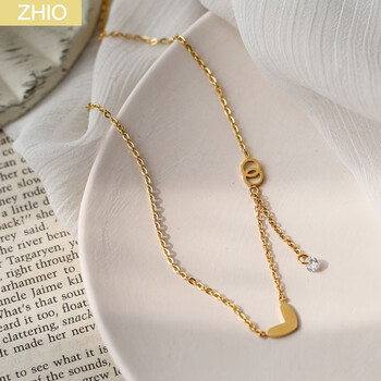 珠宝首饰>时尚饰品>项链>zhio>zhio韩版气质爱心锆石流苏钛钢项链女