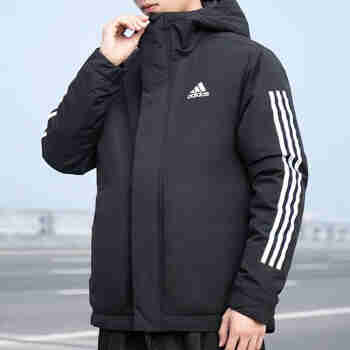 阿迪达斯（adidas） 棉服男装2023冬季新款运动休闲防风外套加厚保暖夹克棉衣IP2537 IP2537 热销经典黑 S 175/92A