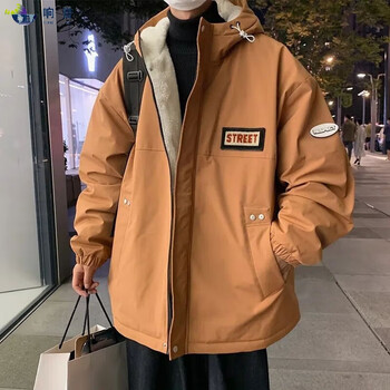 响誉工装衣男款冬季秋冬款加绒加厚服外套棕色d59加厚保暖s