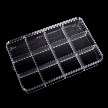 卫亮带盖珠宝首饰盒透明亚克力小格子盒耳环收纳盒展示盘水晶盒子40格