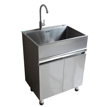 304不锈钢阳台落地柜厨房水槽柜洗衣池洗碗盆洗手台小户型浴室柜长
