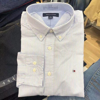 tommyjeans汤米美式衬衫长袖衬衣纯棉牛津纺1商务休闲条纹男装轻奢四