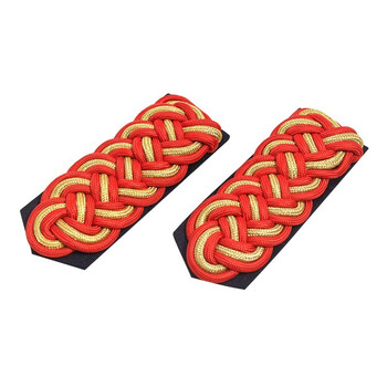 巨头金属丝铜丝绳麻花肩章将军肩章礼服肩章影视服装辅料 红/金印度