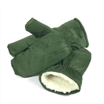 屹杨军绿色棉手闷子手套棉连指男冬季加毛加厚连指保暖老式手套二指