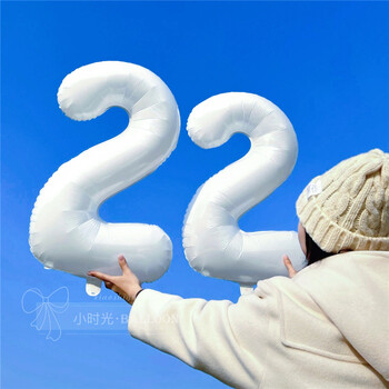 儿童气球 32寸40寸数字气球户外野餐拍照道具宝宝儿童周岁生日装饰