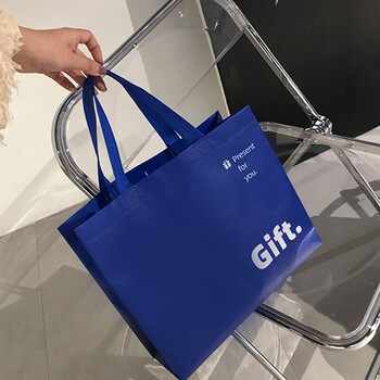 因蓝无纺布服装店手提袋女装礼品购物袋定制定做包装袋子 克莱因蓝 10