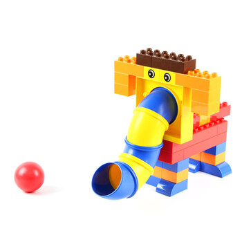 管道动物积木早教教具启蒙拼装幼儿园宝宝 小狗 大象 机器人(95颗粒)
