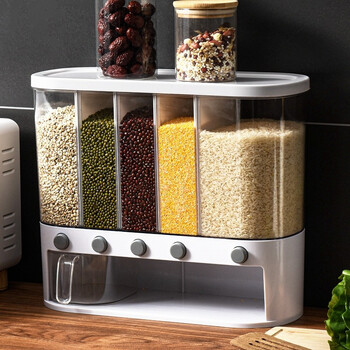 五谷杂粮收纳盒豆子谷物密封储物罐分格厨房分隔神器米桶粮食储存