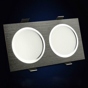 led筒灯双眼斗胆灯射灯商场家装吊顶孔灯8x16双头格栅长方形喜嫂 单头