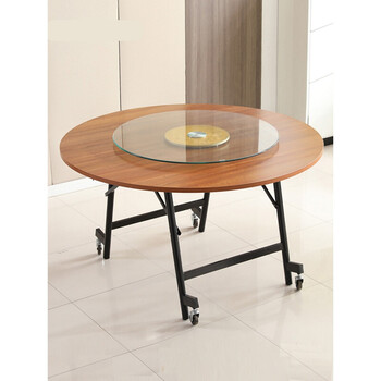 裕顺寿 折叠桌家用简约圆桌简易圆形餐桌大圆桌面10人15可移动多功能