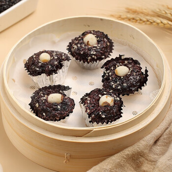 恒愎阿诺黑糯米糕锡纸莲子糕黑米粗粮传统点心早餐甜点g12粒黑糯米糕