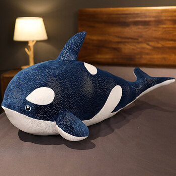 玩具公仔鲸鱼抱枕大号鲨鱼布娃娃儿童礼品女生礼物ty 蓝色星空虎鲸