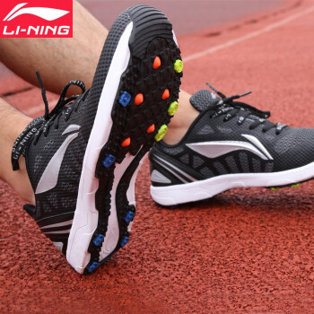 李宁（LI-NING） 体能测试鞋体育男女中高考达标立定三级跳远运动跑步田径长跑鞋 LJJO135 黑色 36码