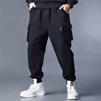 工装裤男士春秋季加肥加大运动胖子休闲黑色yb70778四季款3xl170195斤