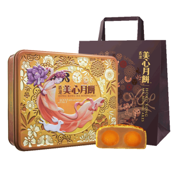 中国香港 美心（Meixin）双黄白莲蓉  港式中秋月饼礼盒 740g 4枚装