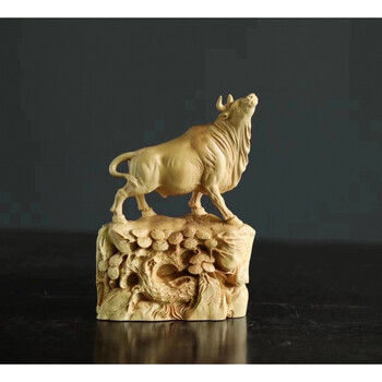 良禽佳木香樟牛摆件扭转乾坤花梨雕刻办公室装饰客厅崖柏根雕木雕牛气